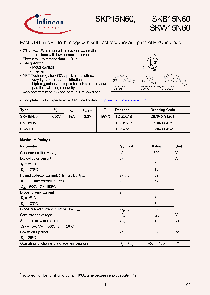 SKW15N60_53062.PDF Datasheet