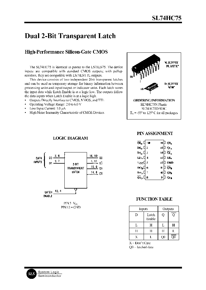 SL74HC75_97919.PDF Datasheet