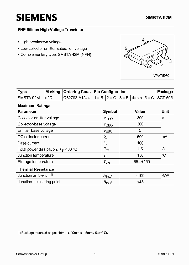 SMBTA92M_43397.PDF Datasheet