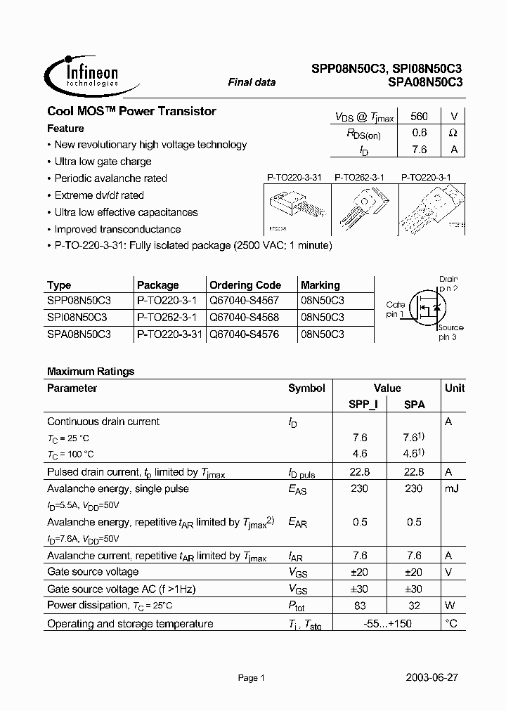 SPA08N50C3_173421.PDF Datasheet
