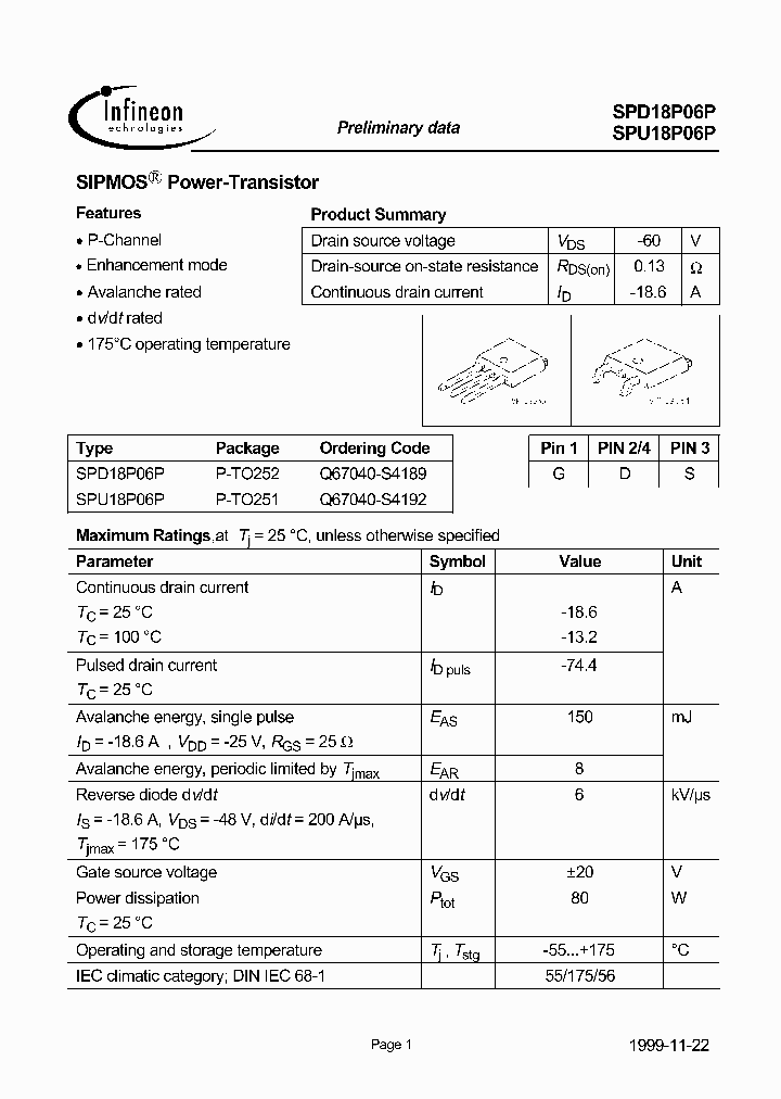 SPD18P06P_36177.PDF Datasheet