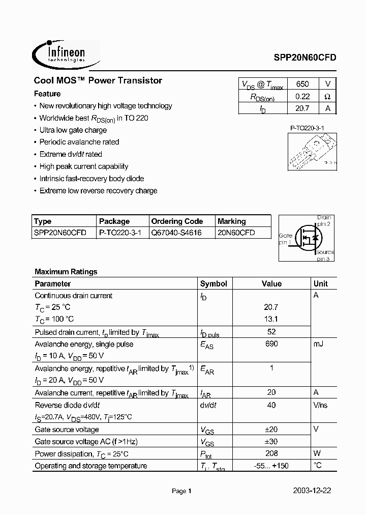SPP20N60CFD_14616.PDF Datasheet