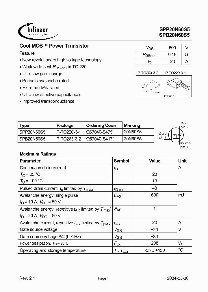 SPB20N60S5_14612.PDF Datasheet