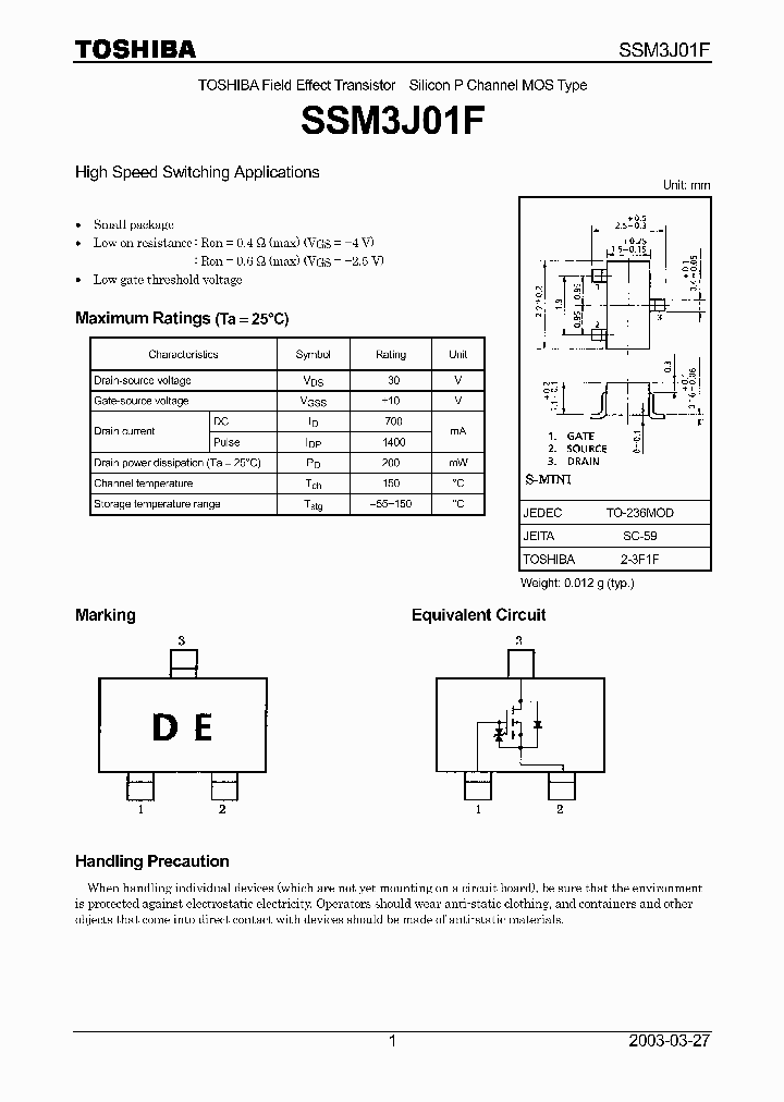 SSM3J01F_173280.PDF Datasheet