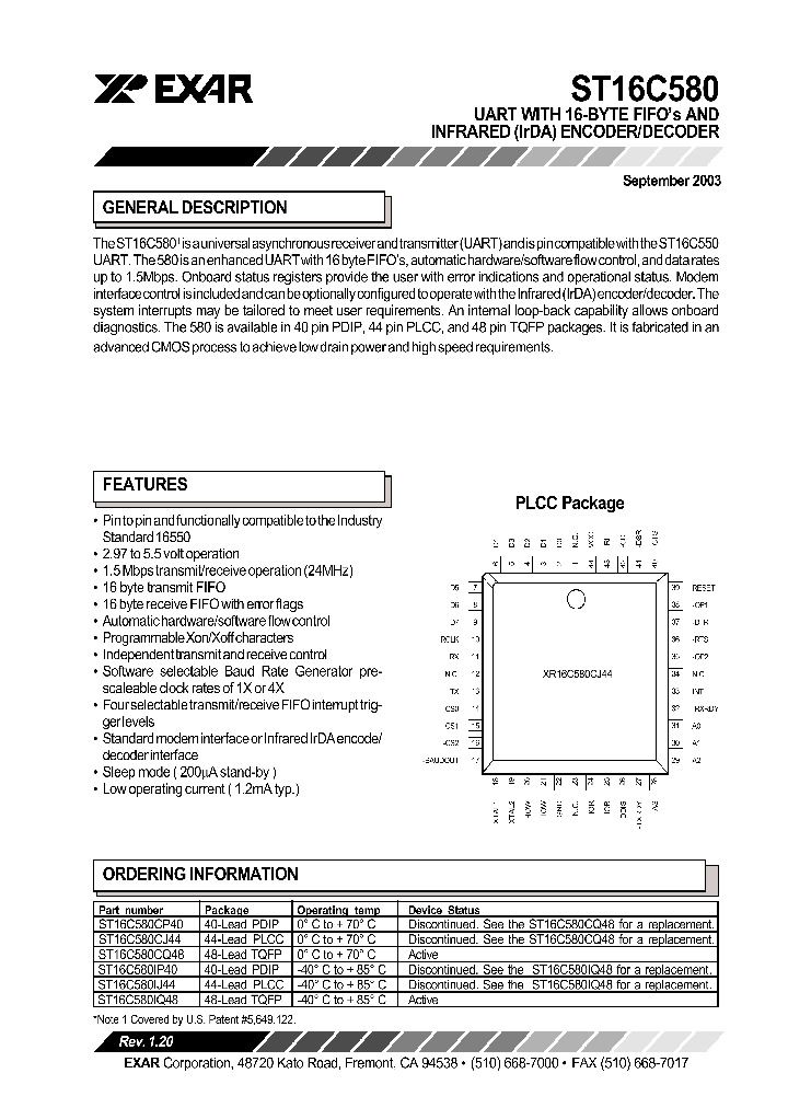 ST16C580_131119.PDF Datasheet