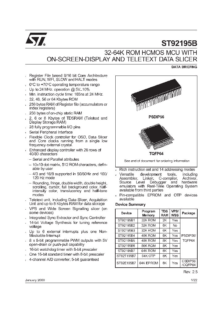 ST92T195_76258.PDF Datasheet