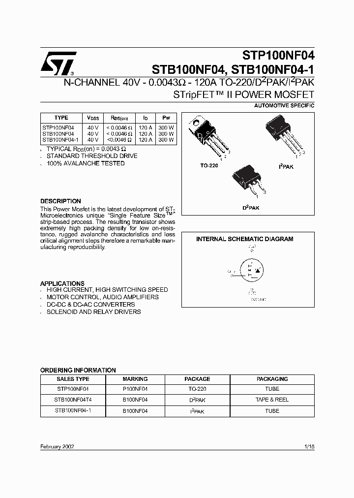 STP100NF04_64674.PDF Datasheet