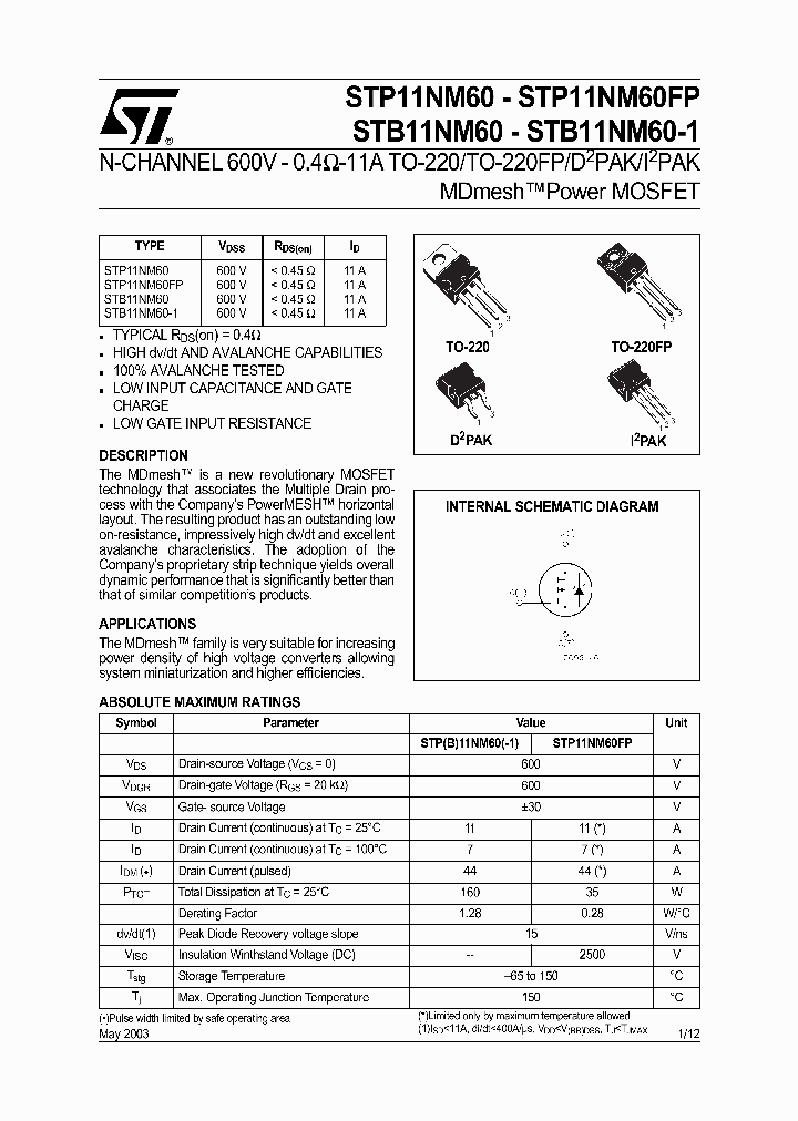 STP11NM60_64704.PDF Datasheet