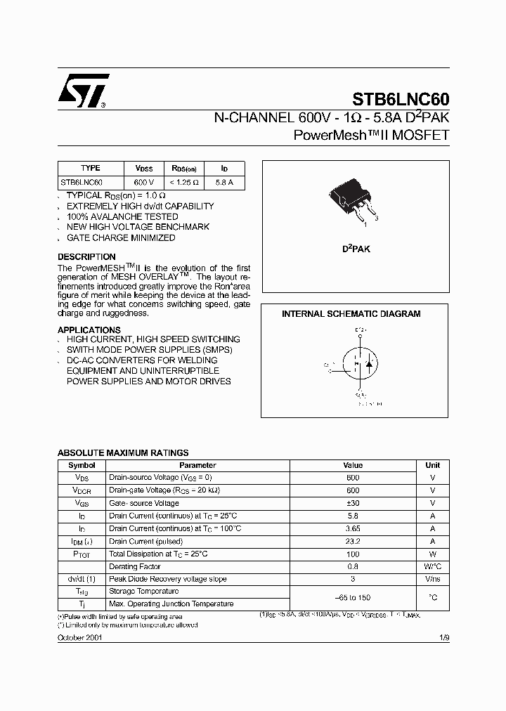 STB6LNC60_77472.PDF Datasheet