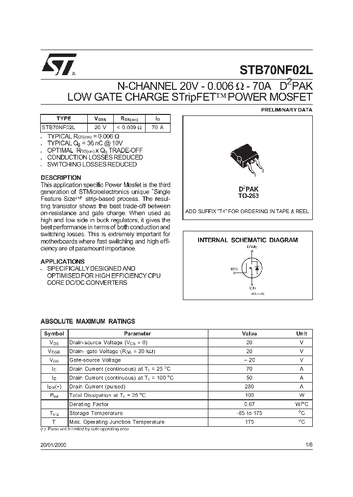 STB70NF02L_169309.PDF Datasheet