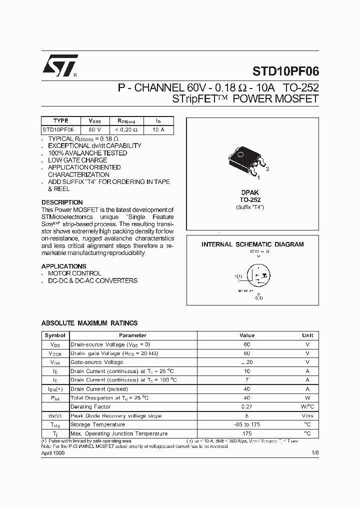 STD10PF06_70587.PDF Datasheet
