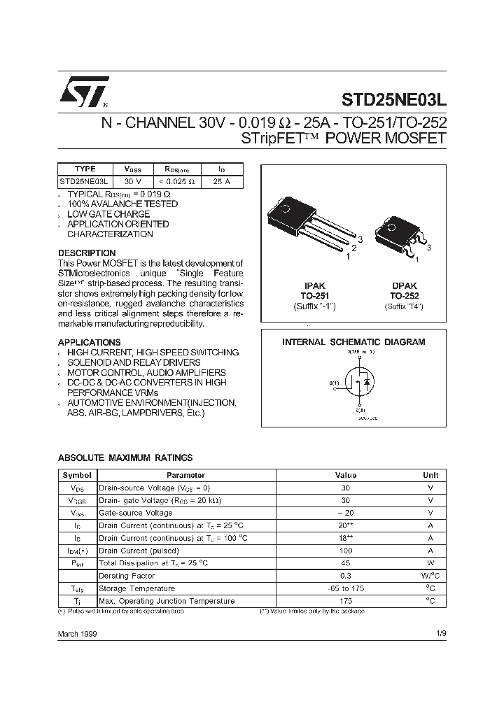 STD25NE03L_70696.PDF Datasheet
