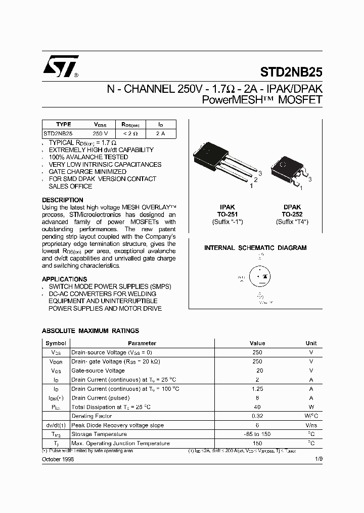STD2NB25_138666.PDF Datasheet