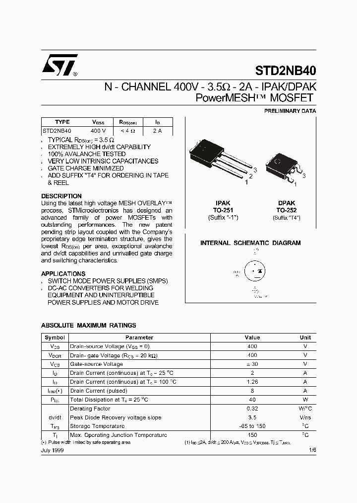 STD2NB40_138667.PDF Datasheet