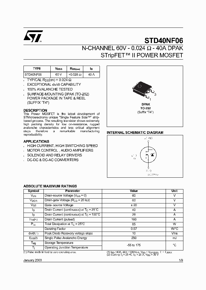 STD40NF06_144918.PDF Datasheet