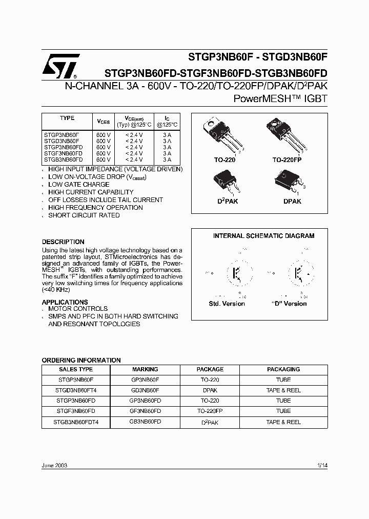 STGB3NB60FD_77050.PDF Datasheet