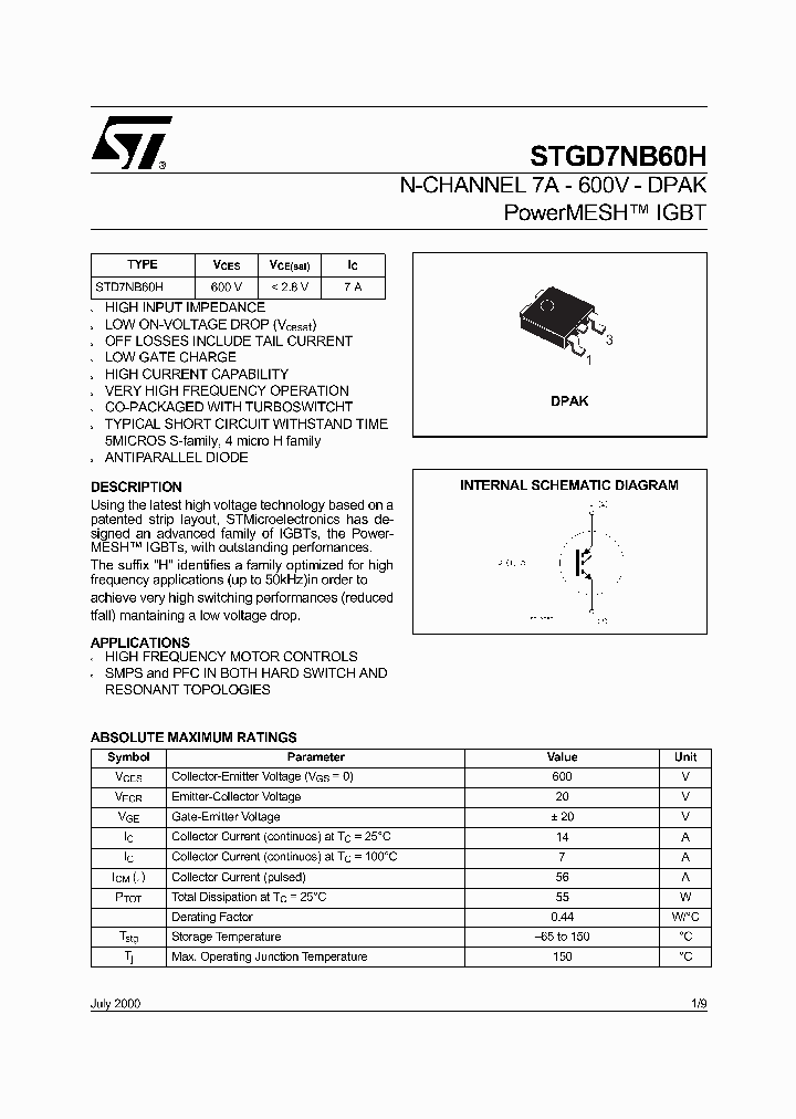 STGD7NB60H_77074.PDF Datasheet