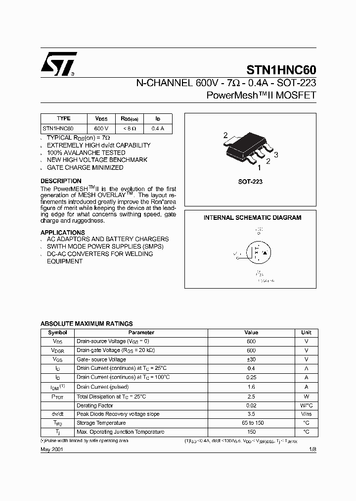 STN1HNC60_77015.PDF Datasheet