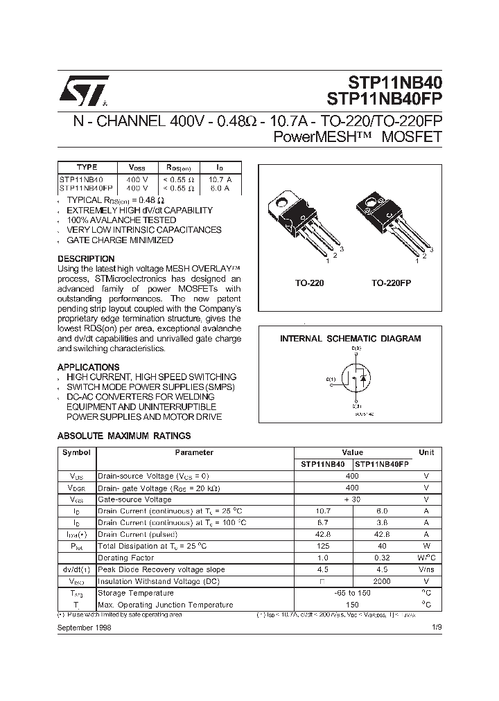 STP11NB40_64695.PDF Datasheet