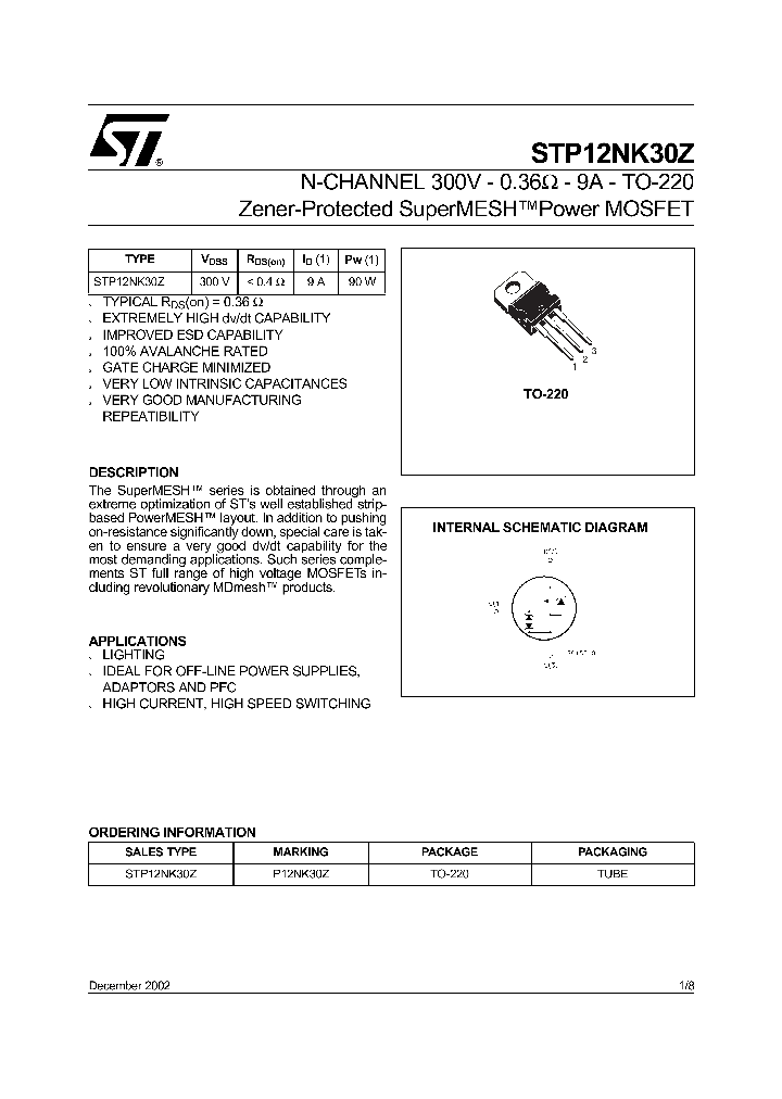 STP12NK30Z_64739.PDF Datasheet