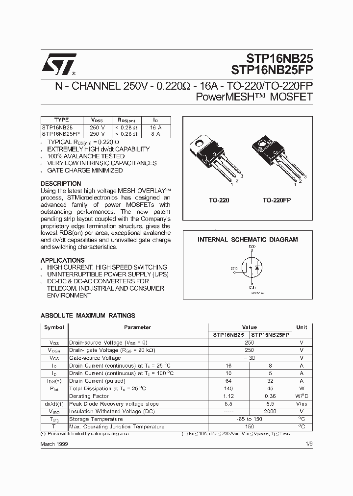 STP16NB25_64812.PDF Datasheet