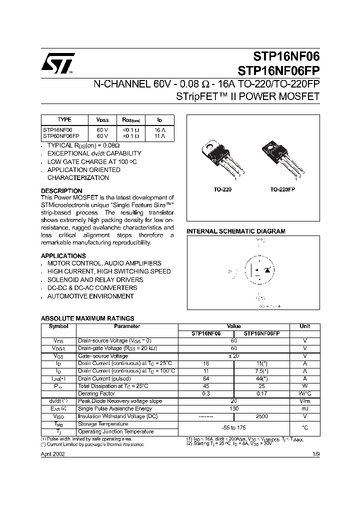 STP16NF06_64819.PDF Datasheet