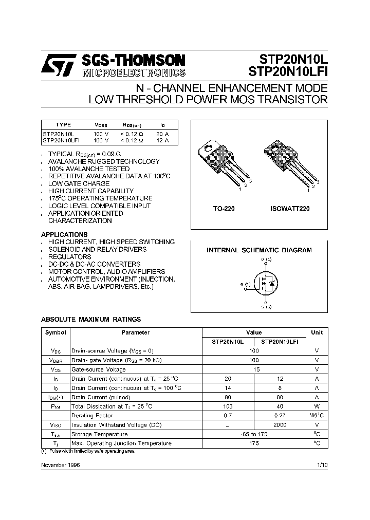 STP20N10L_125711.PDF Datasheet