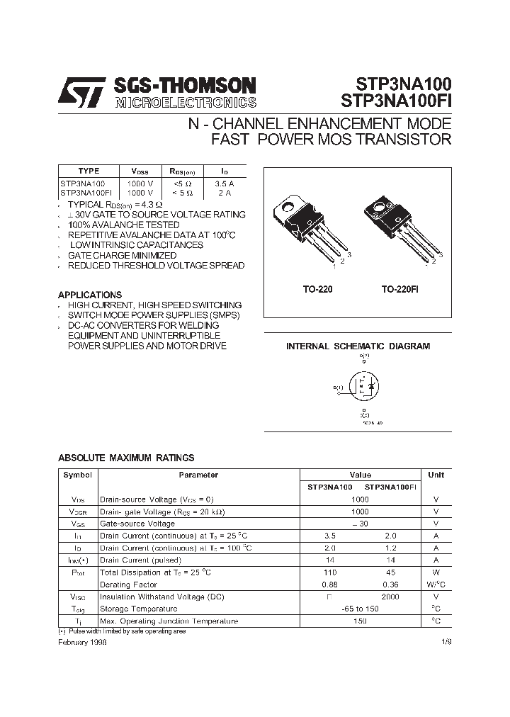 STP3NA100_153714.PDF Datasheet