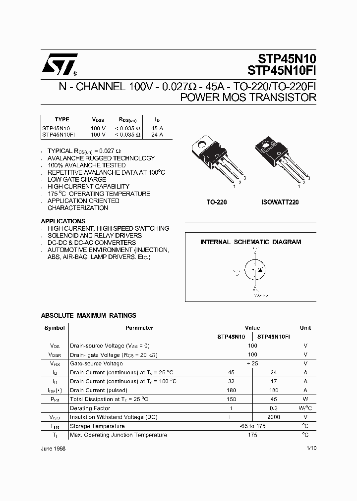 STP45N10_106117.PDF Datasheet