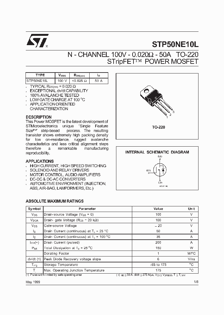 STP50NE10L_65009.PDF Datasheet