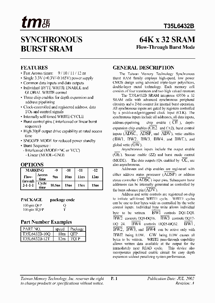 T35L6432B_134630.PDF Datasheet