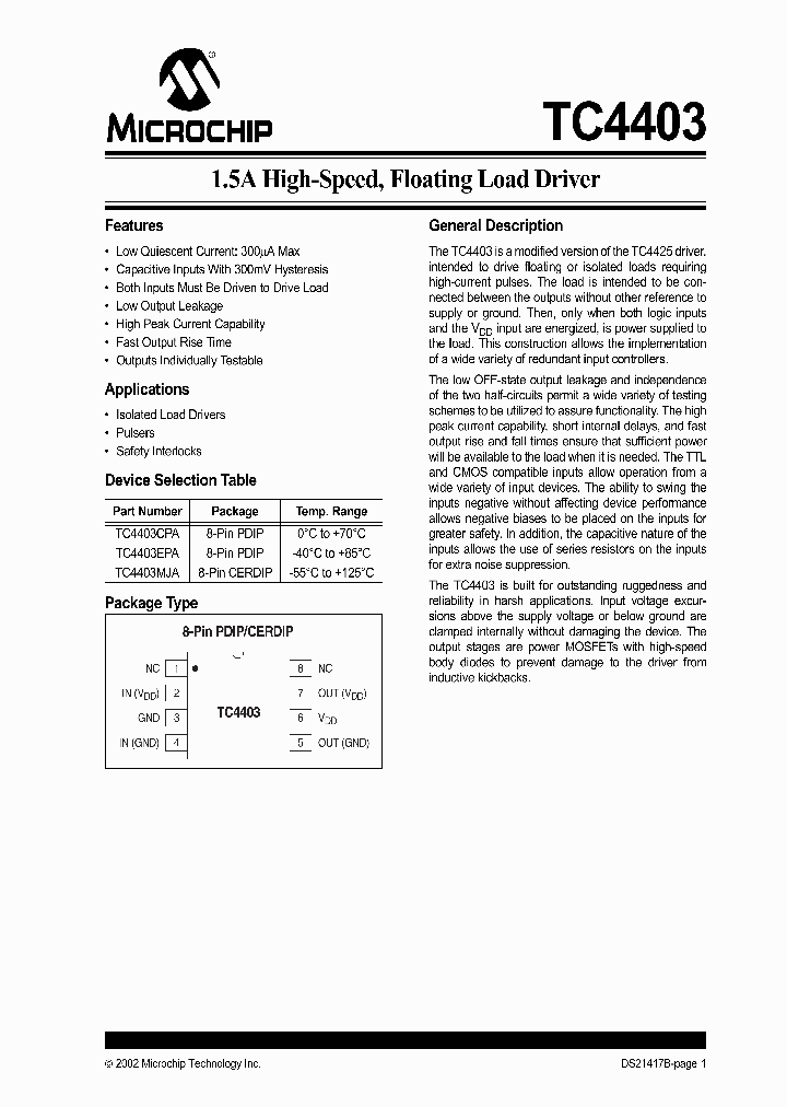 TC4403CPA_113266.PDF Datasheet