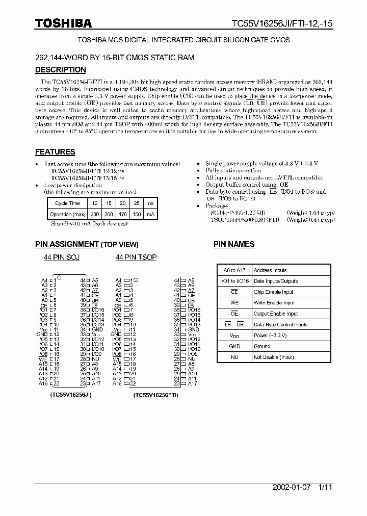 TC55V16256FTI_102607.PDF Datasheet