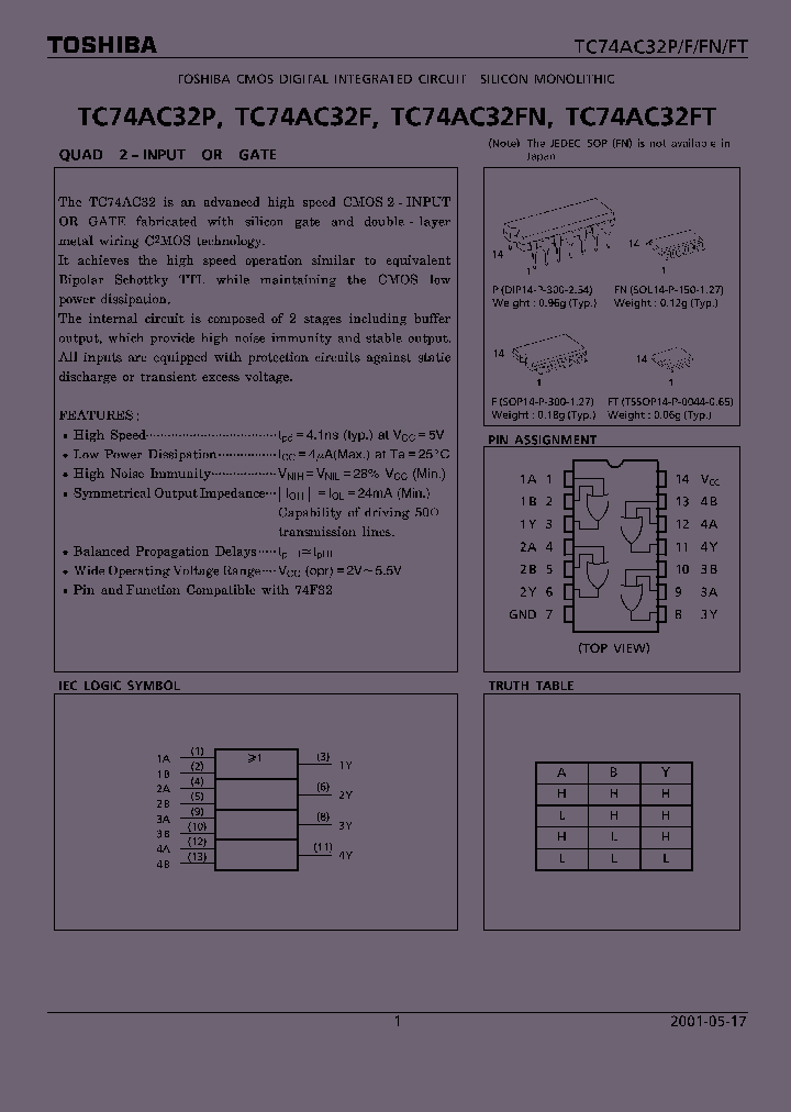 TC74AC32F_84134.PDF Datasheet
