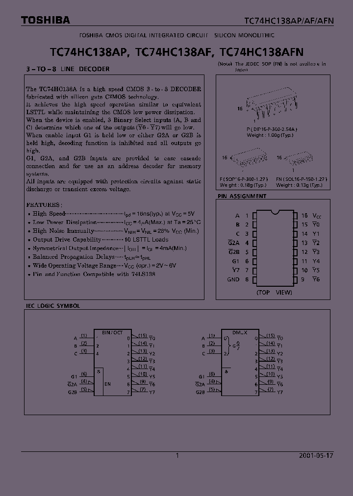 TC74HC138AF_13591.PDF Datasheet