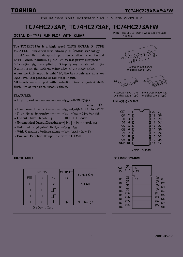 TC74HC273AF_10204.PDF Datasheet