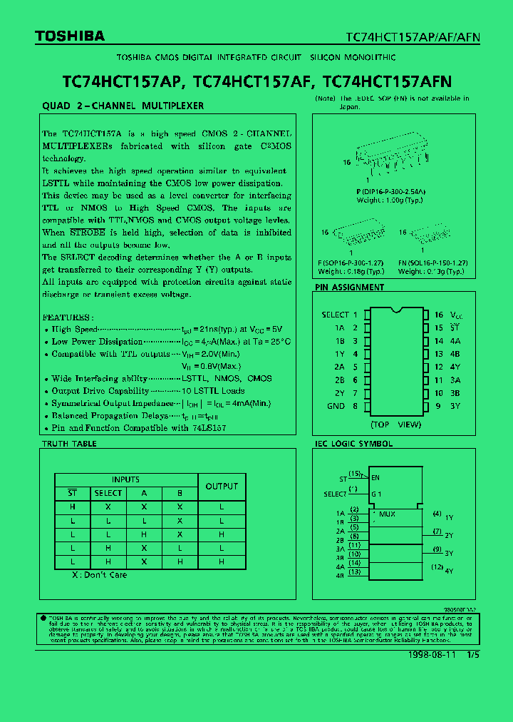 TC74HCT157AF_100339.PDF Datasheet