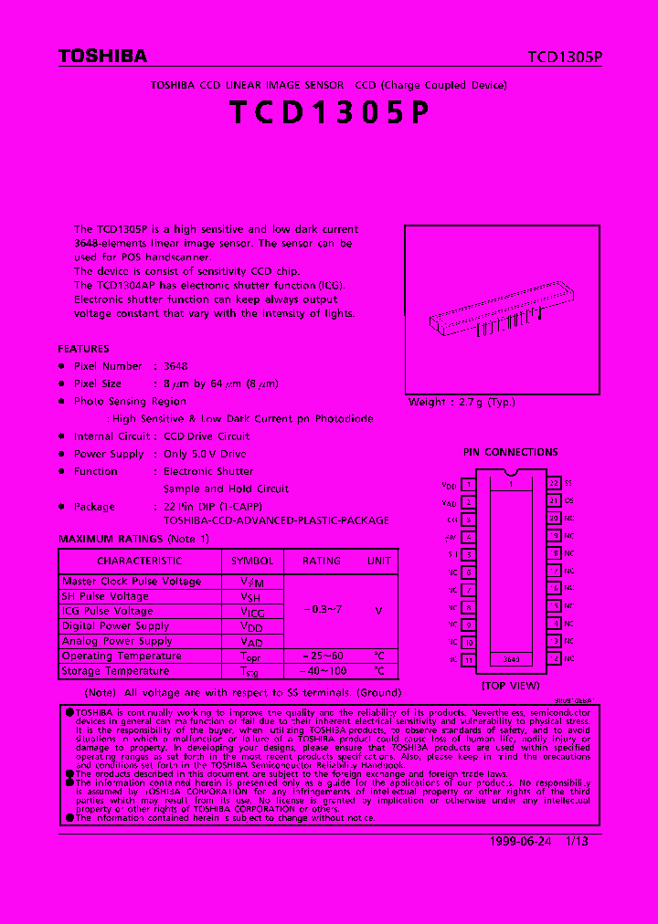 TCD1305_70151.PDF Datasheet