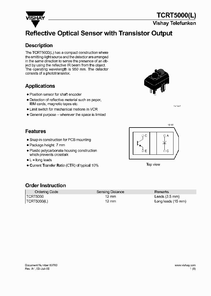 TCRT5000_70555.PDF Datasheet