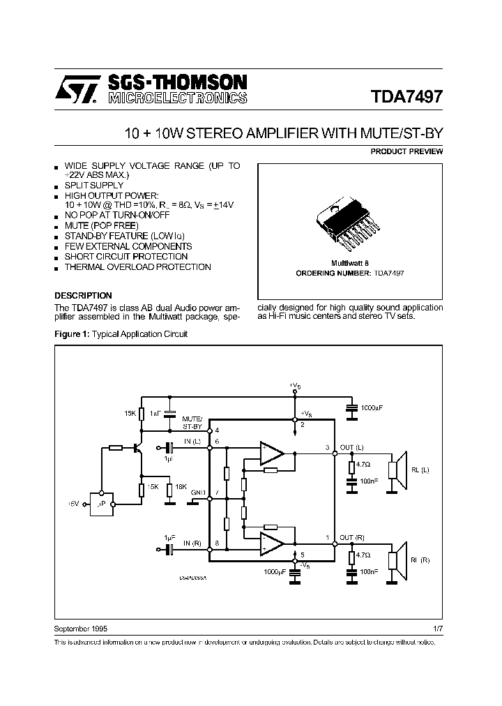 TDA7497_133595.PDF Datasheet