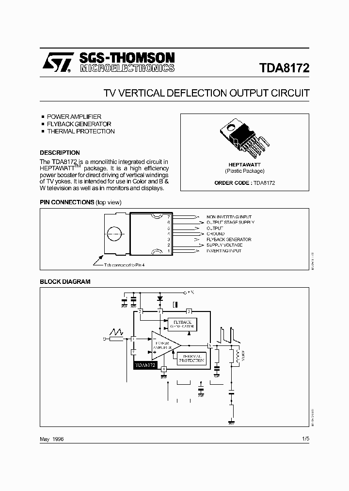 TDA8172_13340.PDF Datasheet