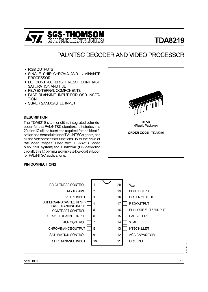 TDA8219_80300.PDF Datasheet
