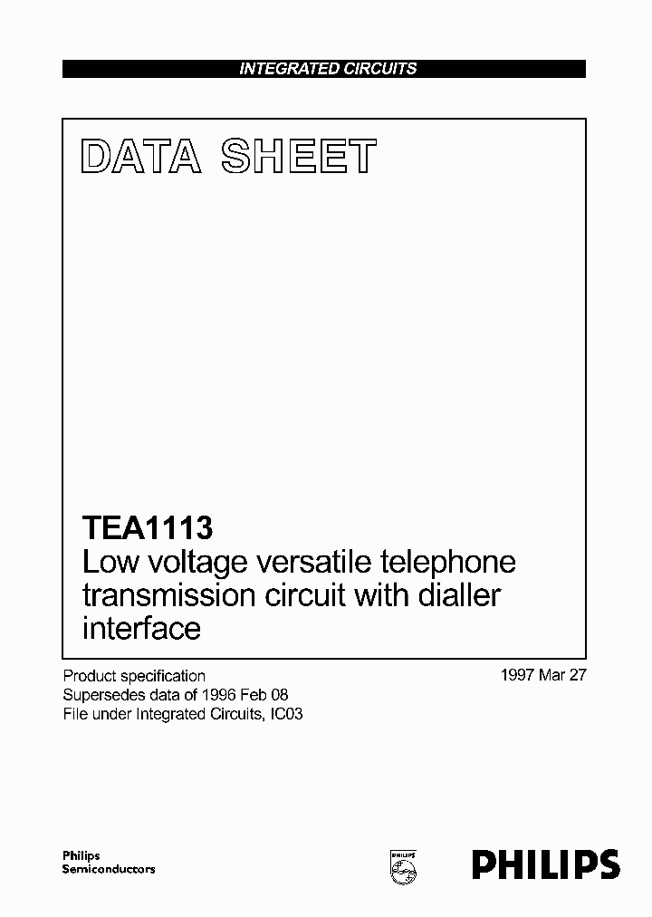 TEA1113_80316.PDF Datasheet