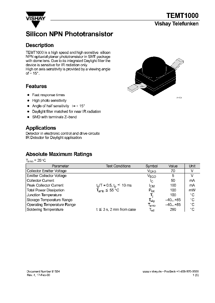 TEMT1000_69220.PDF Datasheet