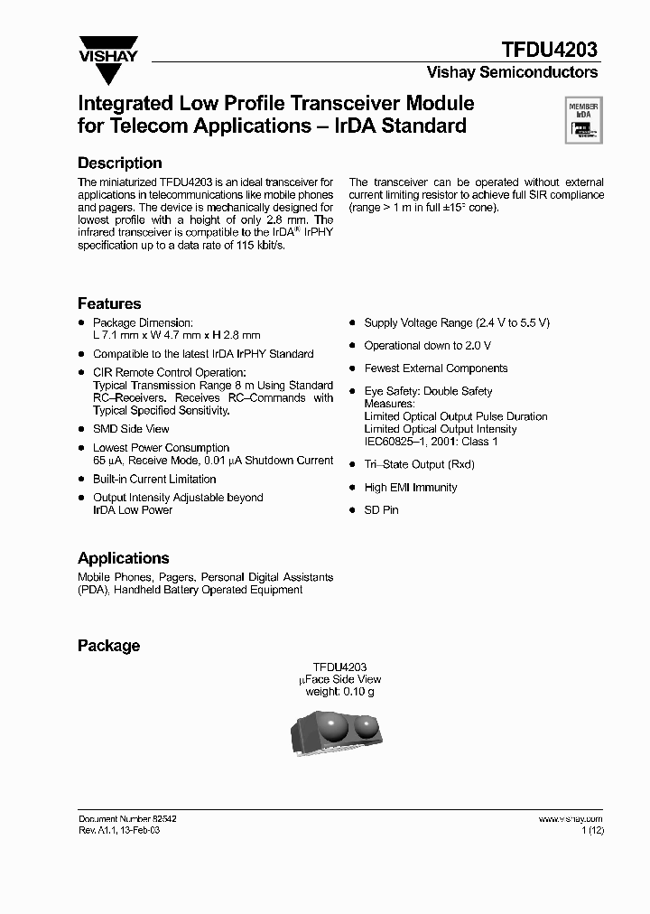 TFDU4201_62651.PDF Datasheet