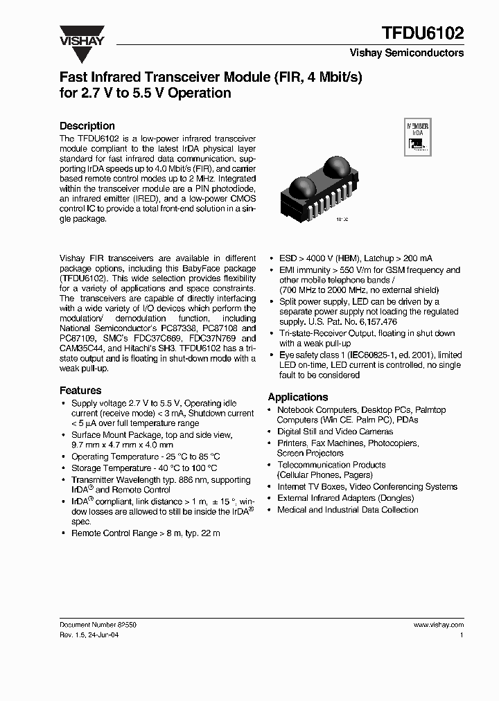 TFDU6102_61155.PDF Datasheet