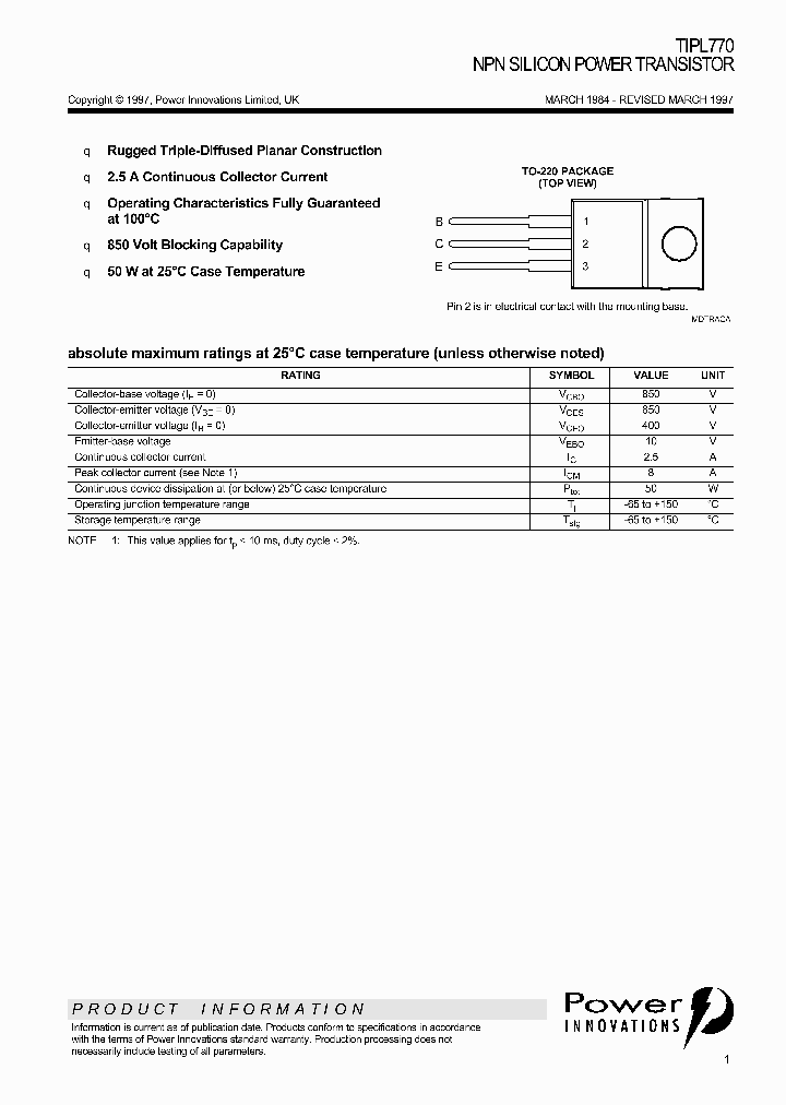 TIPL770_69150.PDF Datasheet