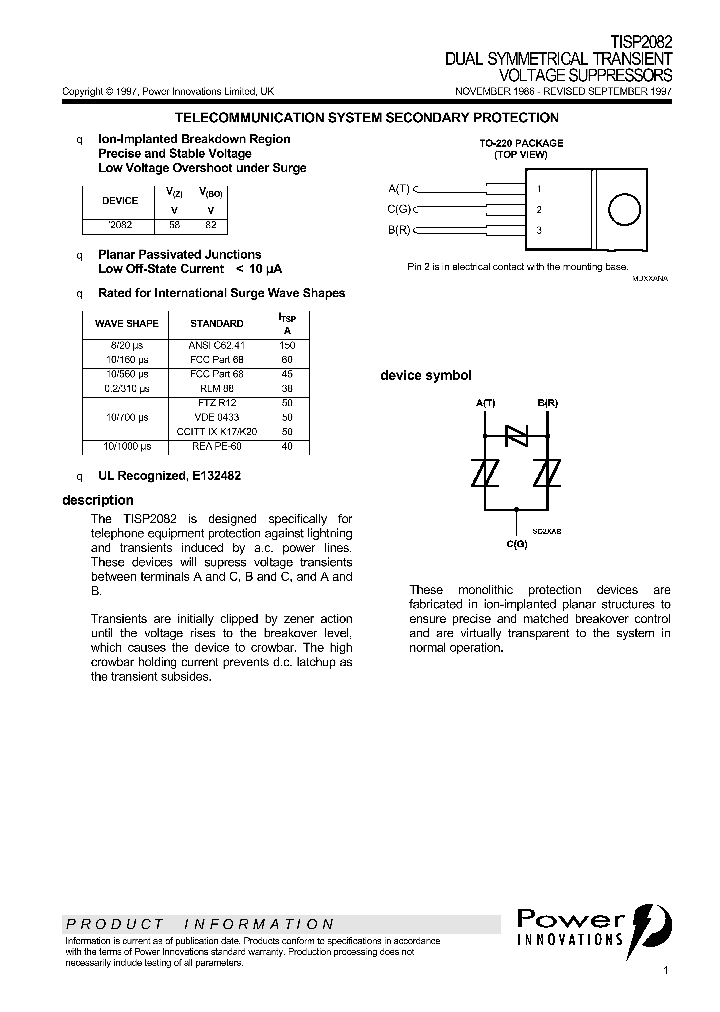 TISP2082_41260.PDF Datasheet