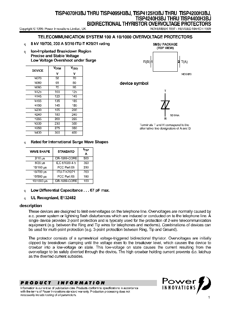 TISP4240H3BJ_38186.PDF Datasheet