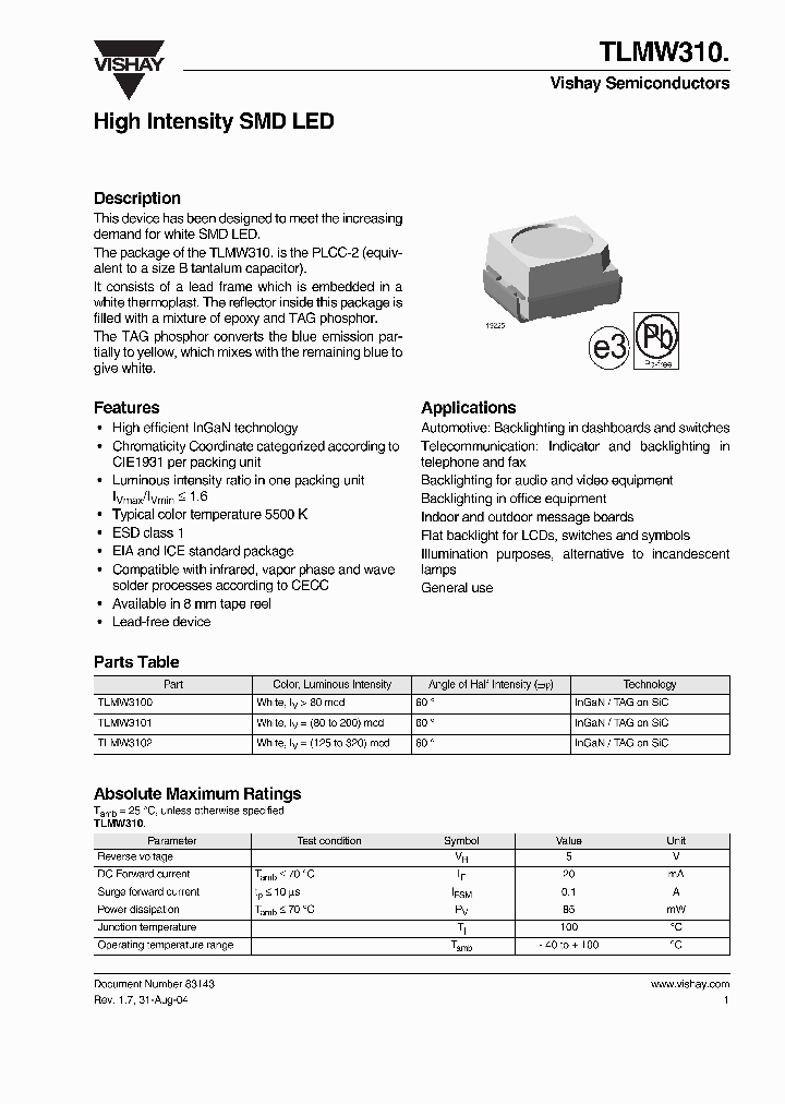 TLMW3100_53455.PDF Datasheet